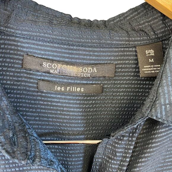 Scotch & Soda Maison Scotch Dark Blue Shirt Dress with Pin Stripes Size M - Picture 8 of 11